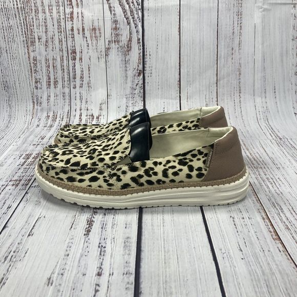Hey Dude Lena Leopard Angora Slip On Sneakers Shoes, Women's Size 9 - Picture 3 of 9
